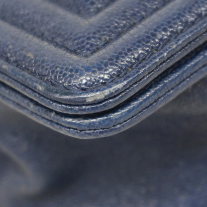 Chanel Navy Grained Calfskin Shoulder Bag (Pre-Owned)