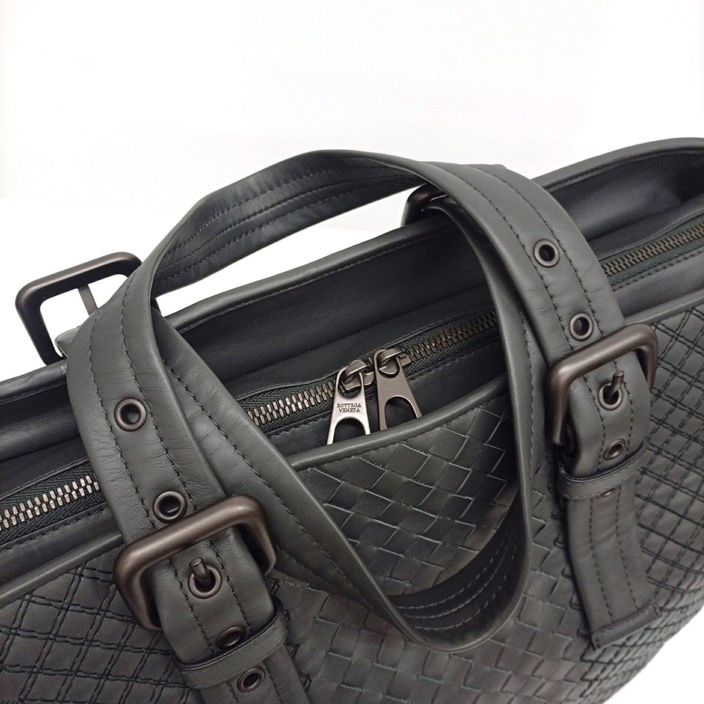 Bottega Veneta Gray Leather Tote Bag (Pre-Owned)
