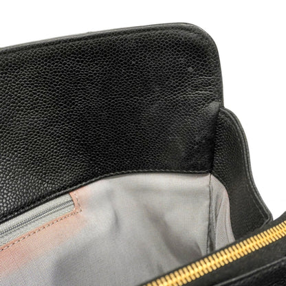 Chanel Black Grained Calfskin Tote Bag (Pre-Owned)