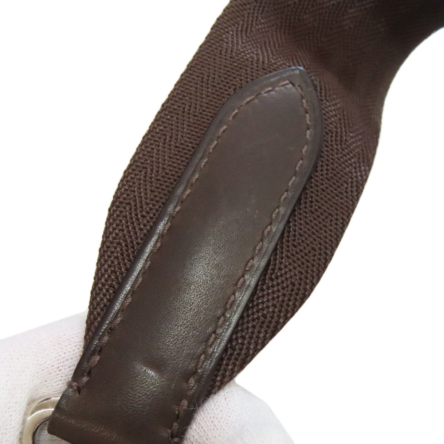 Hermes Bordeaux Brown Canvas Tote Bag (Pre-Owned)