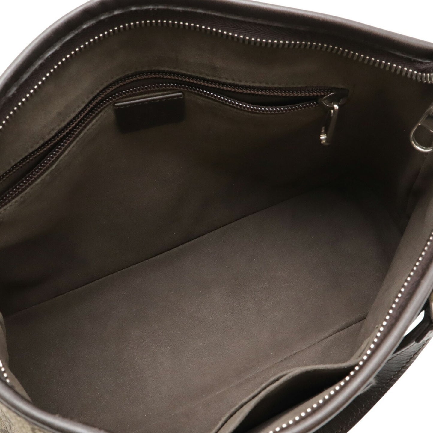 Gucci Beige Brown Dark Brown Gg Supreme Canvas Leather Handbag Shoulder Bag Tote Bag (Pre-Owned)