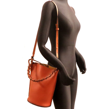 Loewe Brown Leather Handbag Shoulder Bag (Pre-Owned)