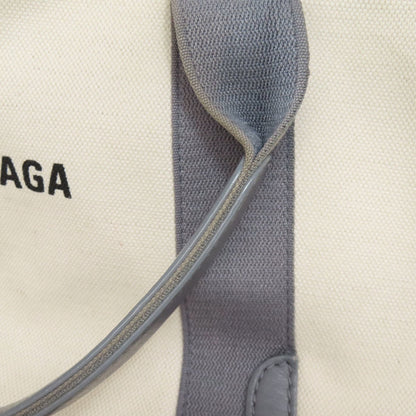 Balenciaga Gray White Canvas Tote Bag (Pre-Owned)