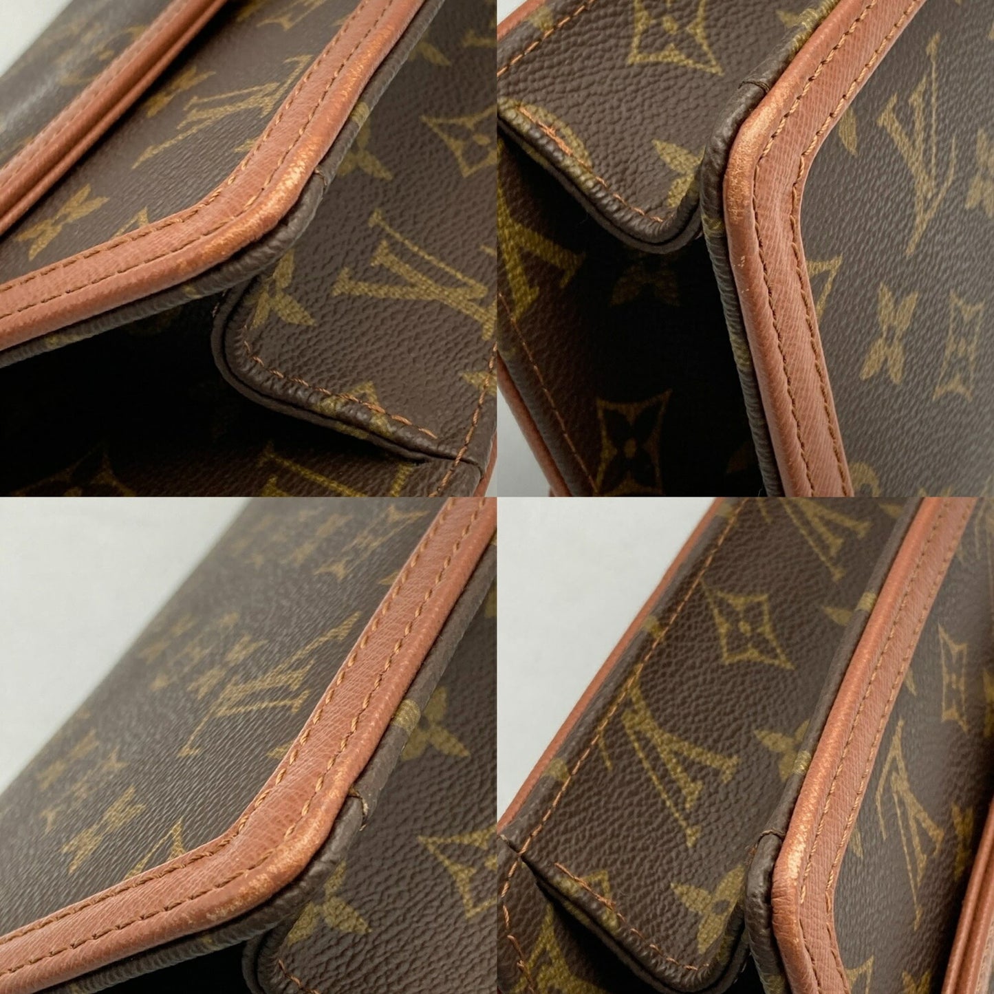 Louis Vuitton Brown Pvc Leather Clutch Bag Pochette (Pre-Owned)