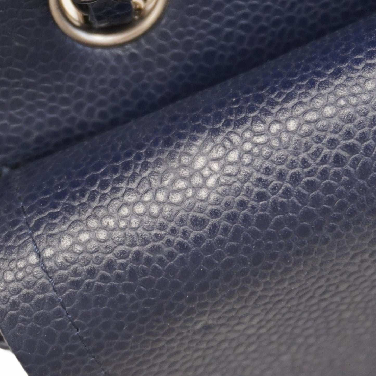 Chanel Navy Grained Calfskin Shoulder Bag (Pre-Owned)