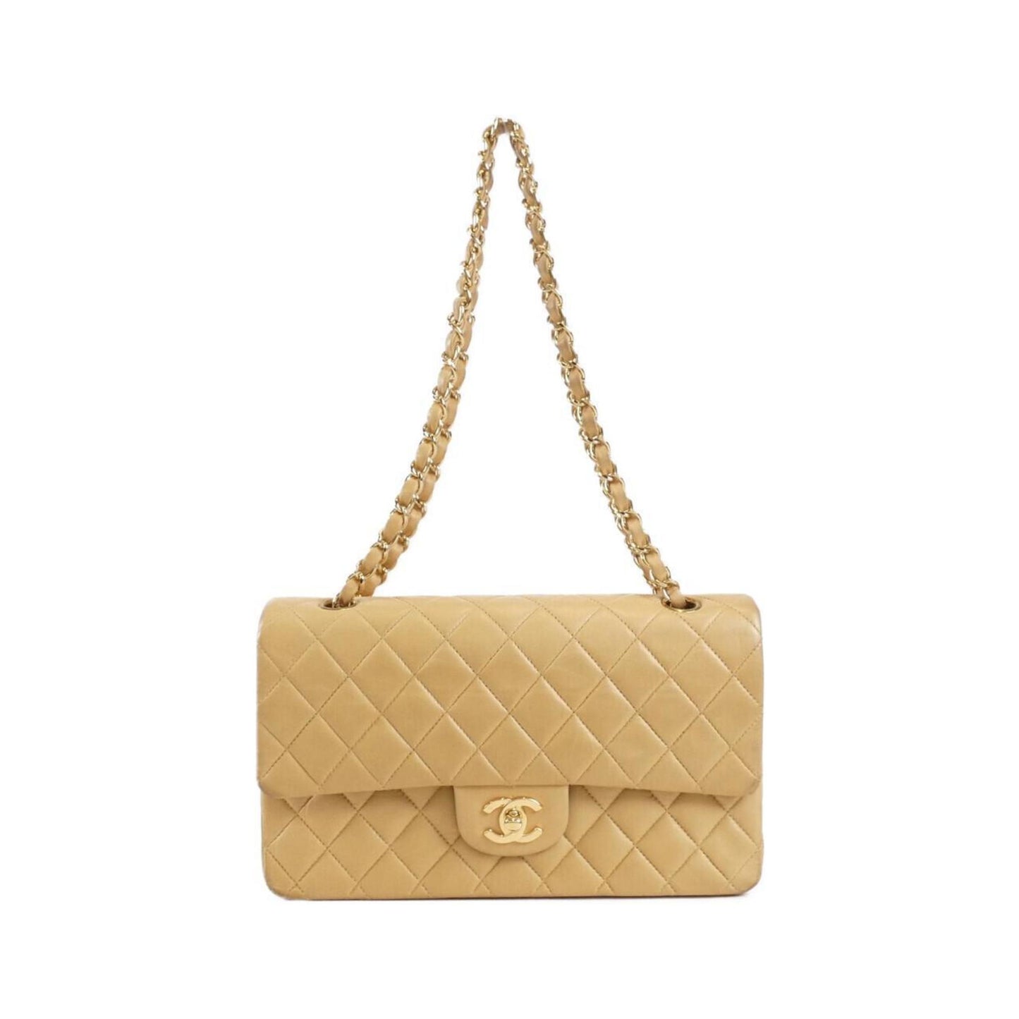 Chanel Beige Leather Shoulder Bag (Pre-Owned)