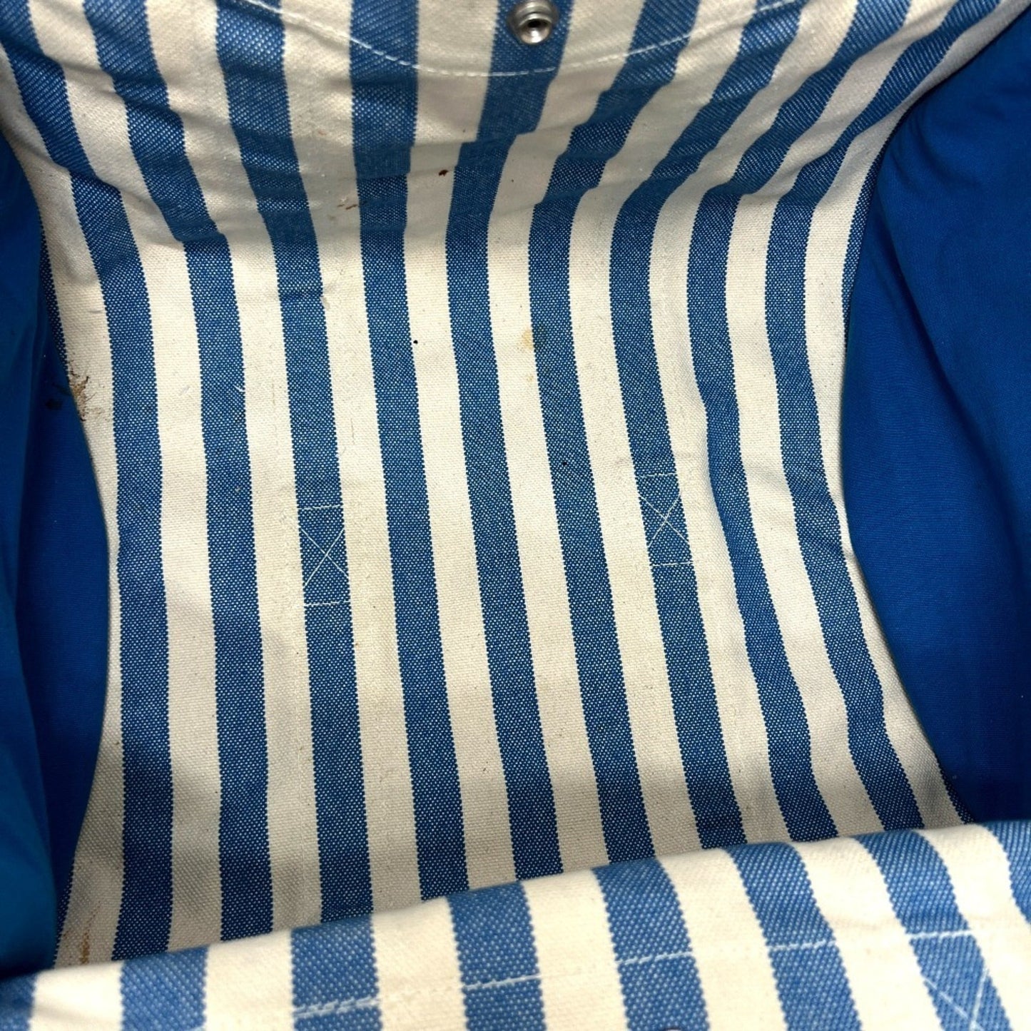 Hermes Blue White Yellow Canvas Handbag Pouch Tote Bag (Pre-Owned)