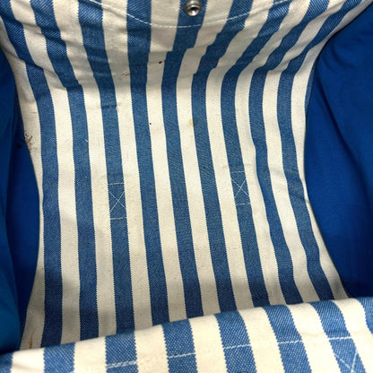 Hermes Blue White Yellow Canvas Handbag Pouch Tote Bag (Pre-Owned)