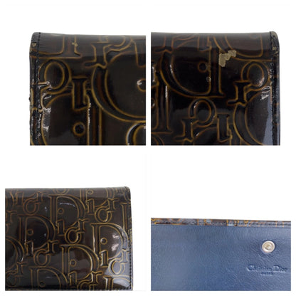 Christian Dior Brown Patent Leather Long Wallet (Bi-Fold) (Pre-Owned)