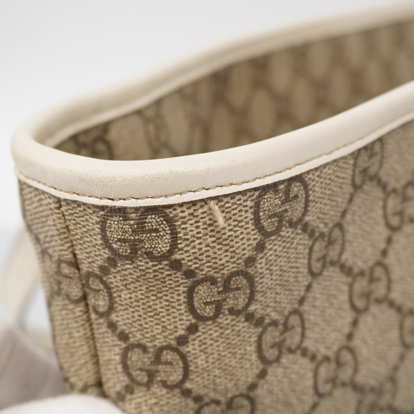 Gucci Brown White Pvc Tote Bag (Pre-Owned)