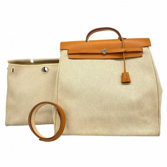 Hermes Natural Toile H Handbag (Pre-Owned)