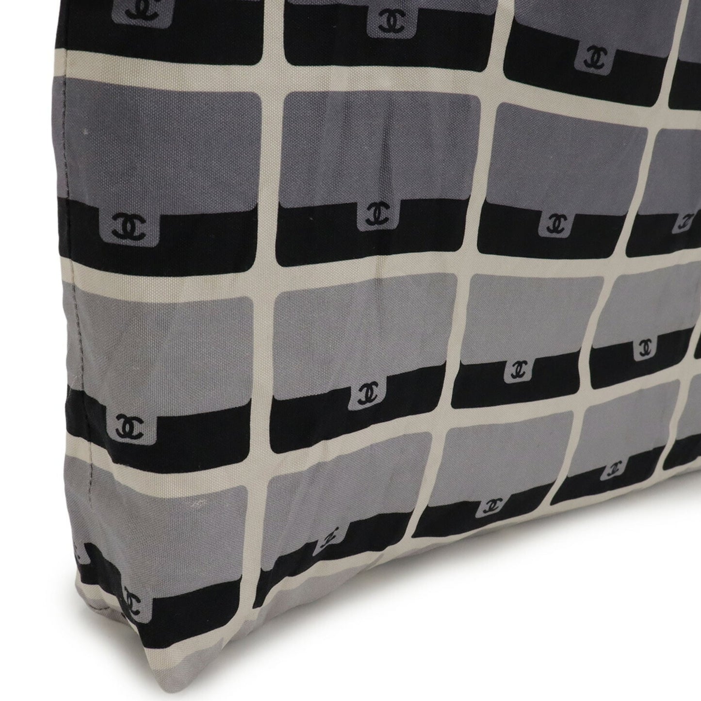 Chanel Matelasse Black Gray Cotton Nylon Eco-Bag Tote Bag (Pre-Owned)