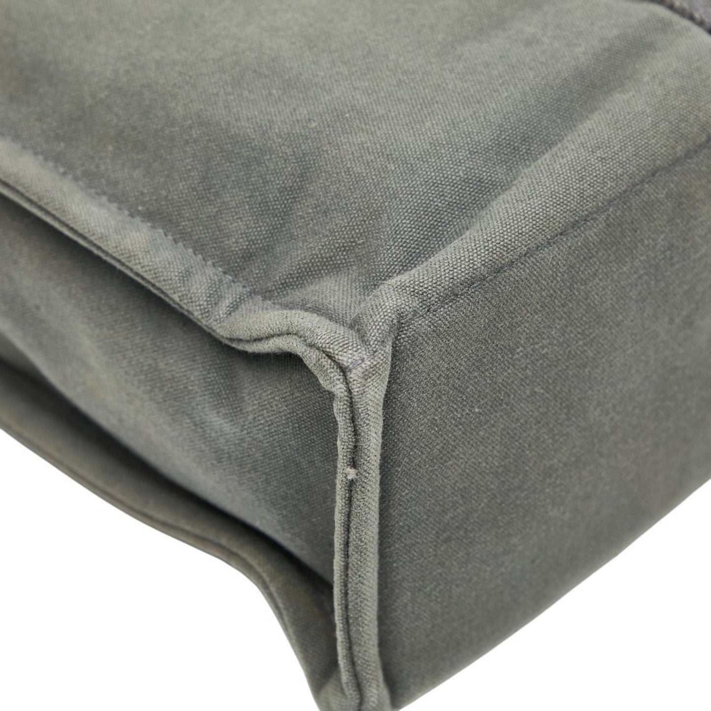 Hermes Black Gray Canvas Handbag Tote Bag (Pre-Owned)