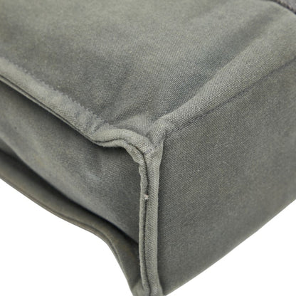 Hermes Black Gray Canvas Handbag Tote Bag (Pre-Owned)