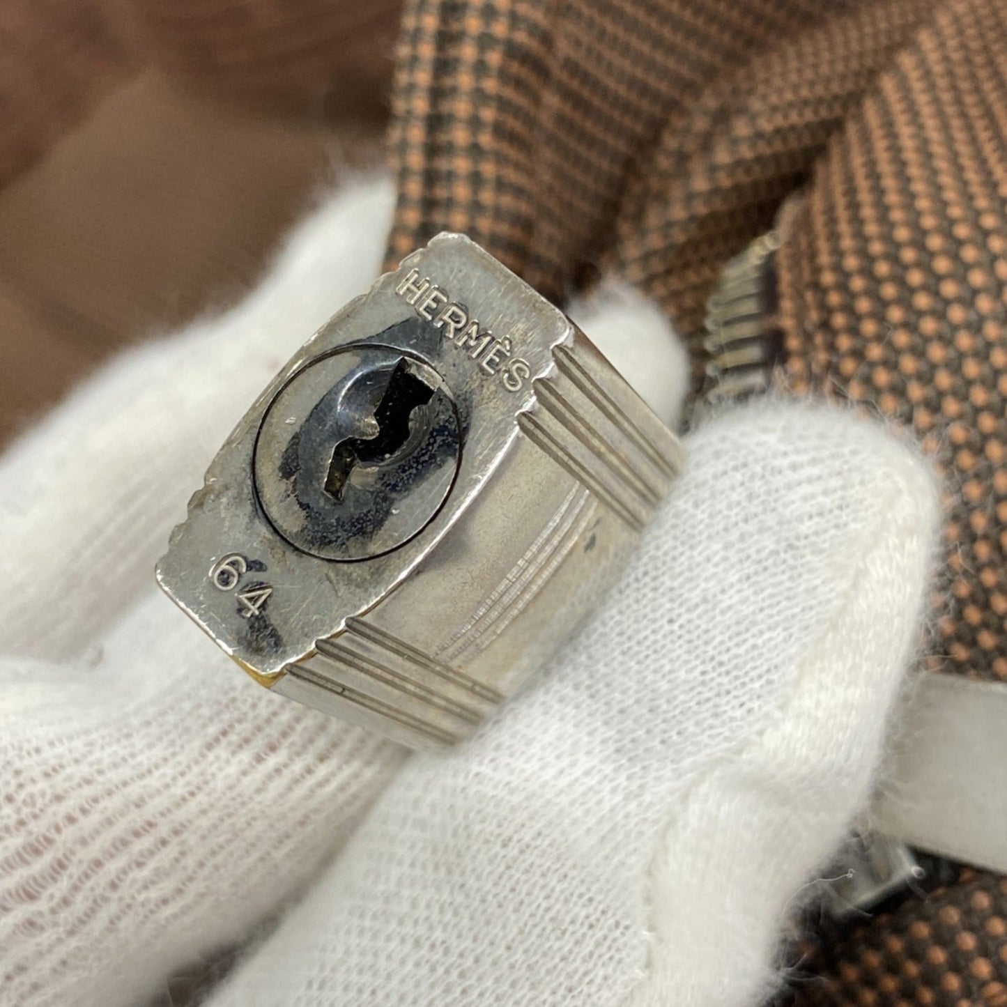 Hermes Brown Canvas Tote Bag (Pre-Owned)