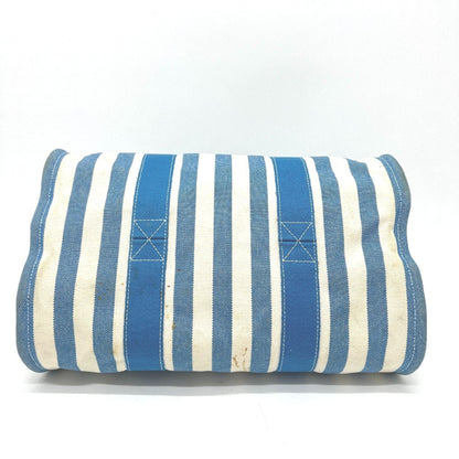 Hermes Blue White Yellow Canvas Handbag Pouch Tote Bag (Pre-Owned)