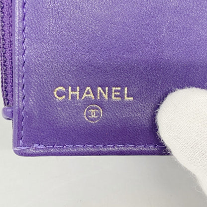 Chanel Purple Leather Wallet (Tri-Fold) (Pre-Owned)