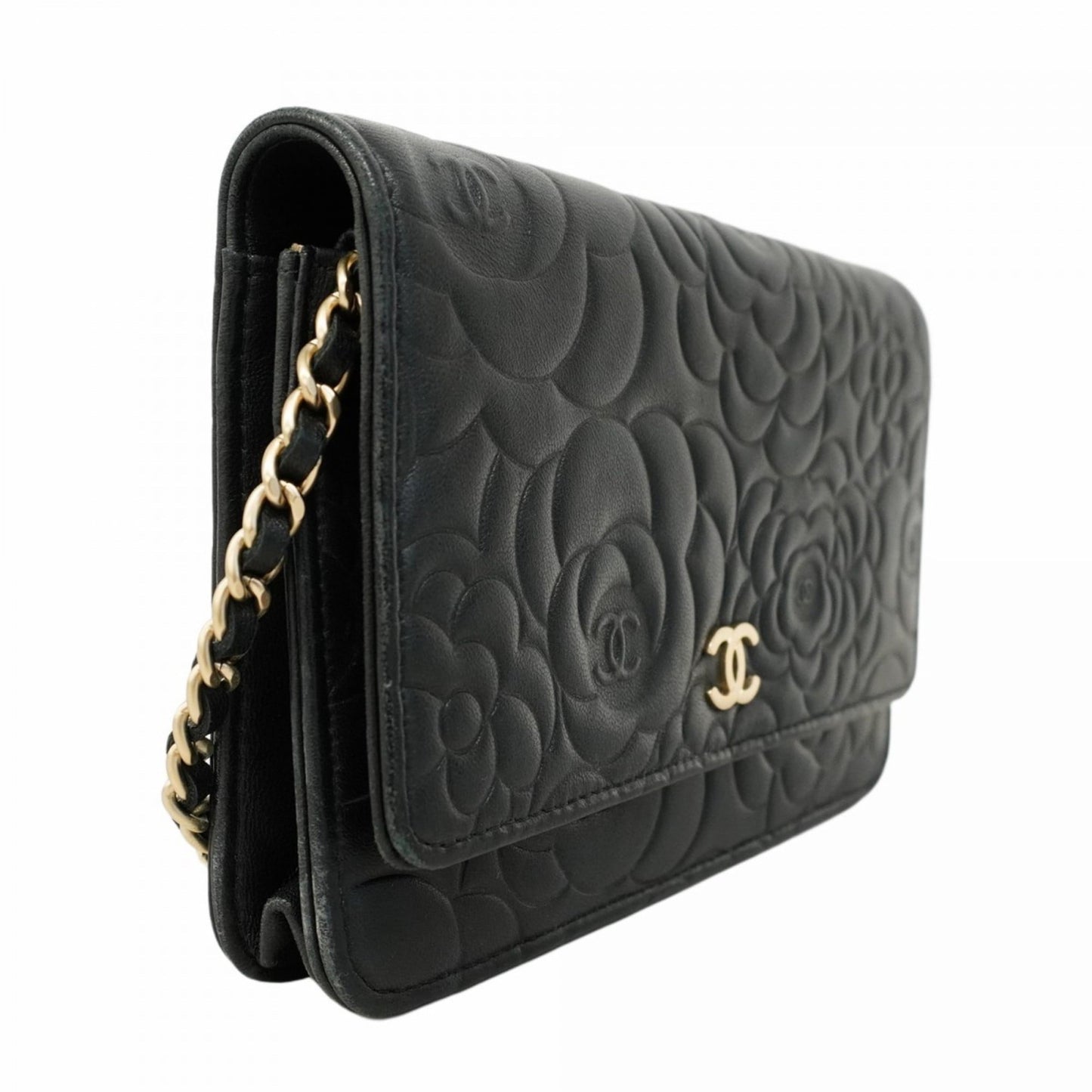 Chanel Black Leather Chain/Shoulder Wallet (Pre-Owned)