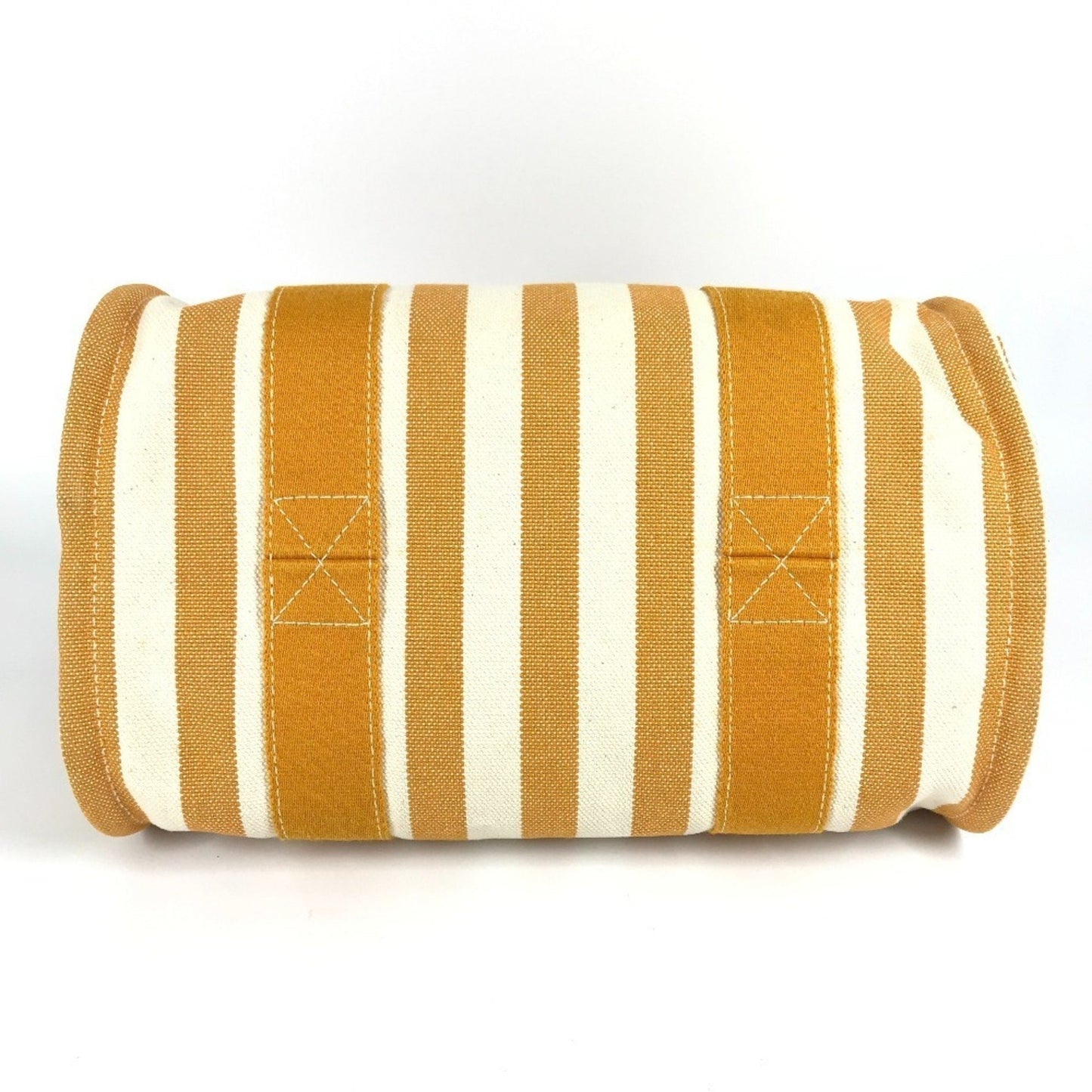 Hermes White Yellow Canvas Handbag Tote Bag (Pre-Owned)