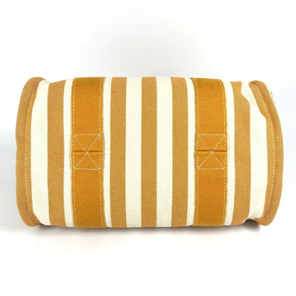 Hermes White Yellow Canvas Handbag Tote Bag (Pre-Owned)