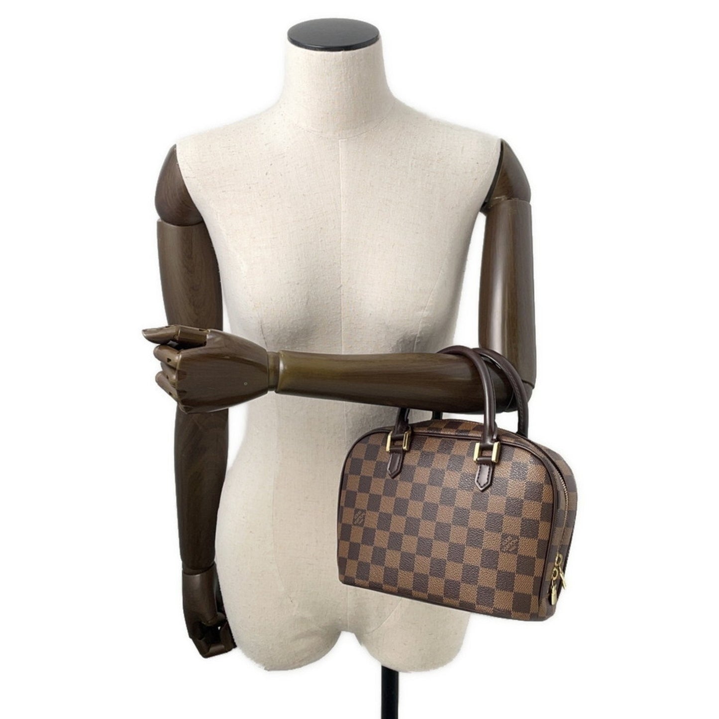 Louis Vuitton Brown Red Color Damier Canvas Handbag (Pre-Owned)