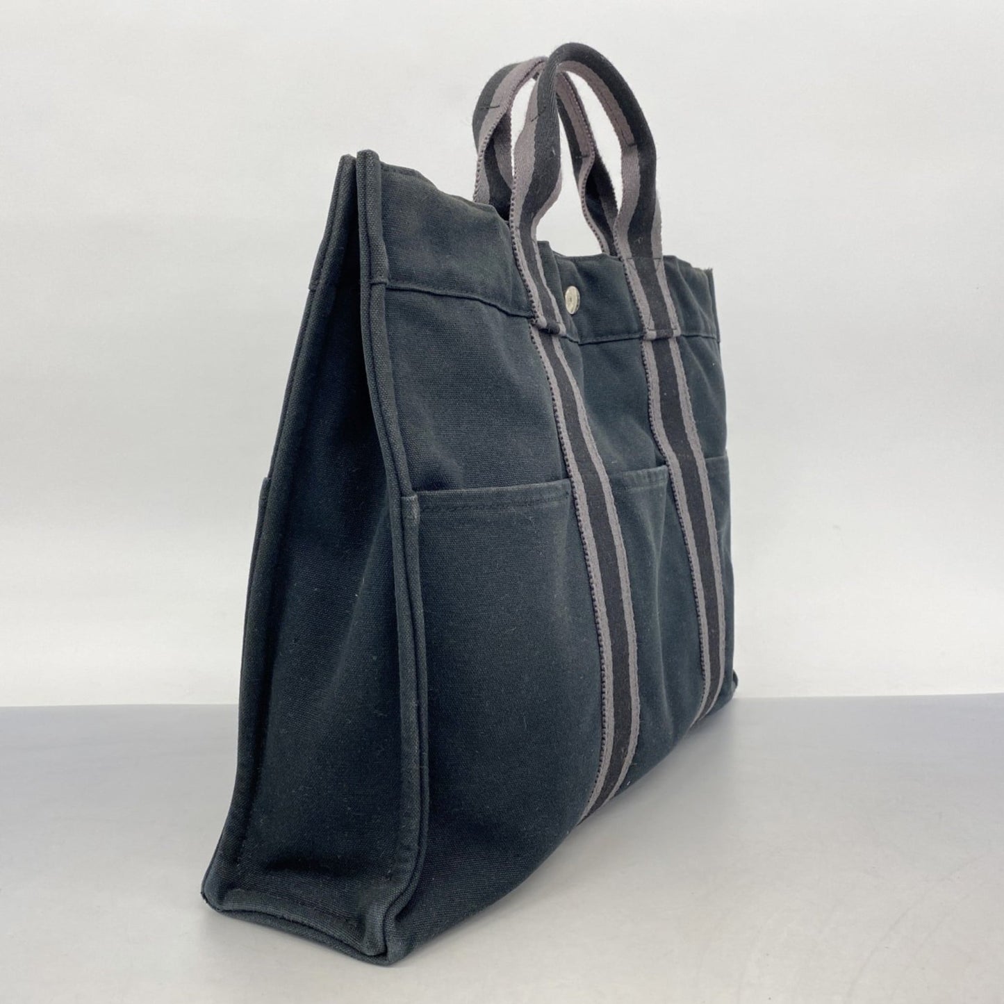 Hermes Black Canvas Tote Bag (Pre-Owned)