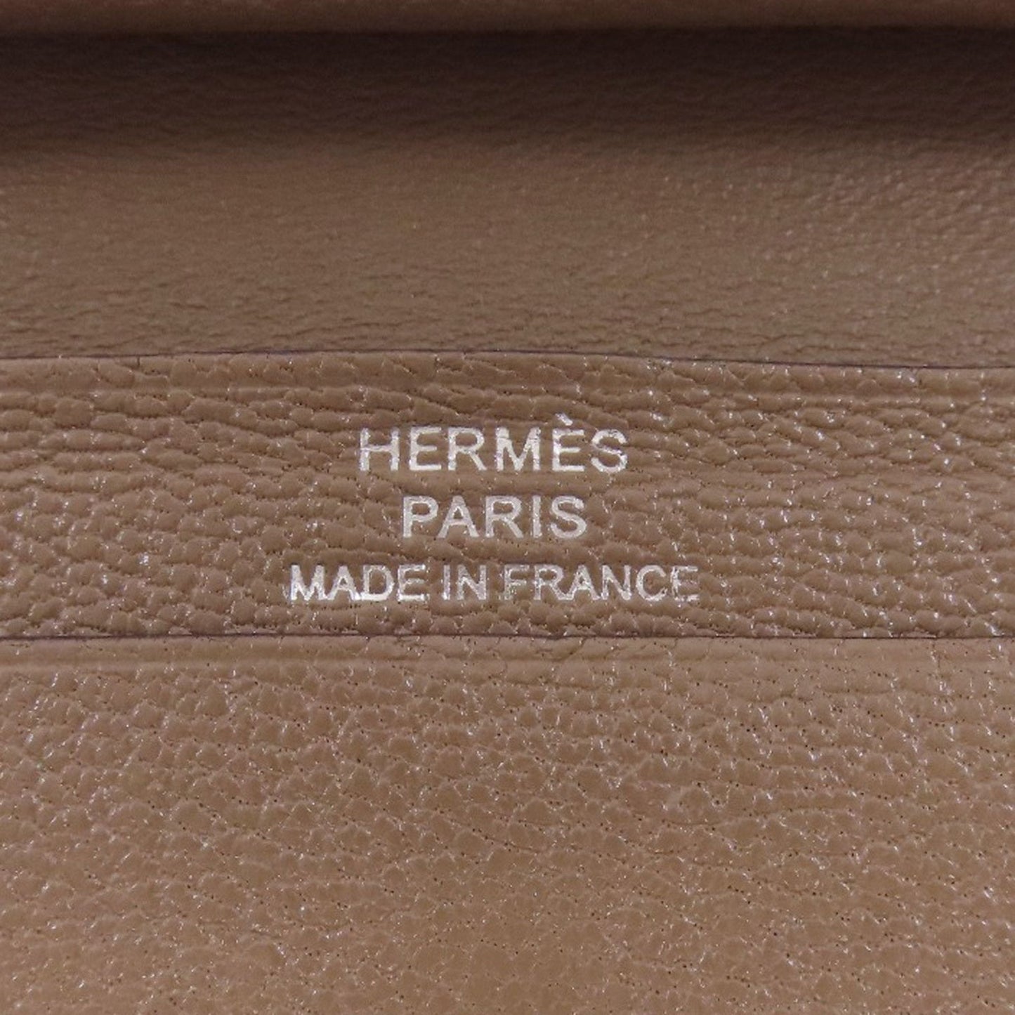 Hermes Etoupe Gray Chevre Leather Coin Purse/Coin Case (Pre-Owned)