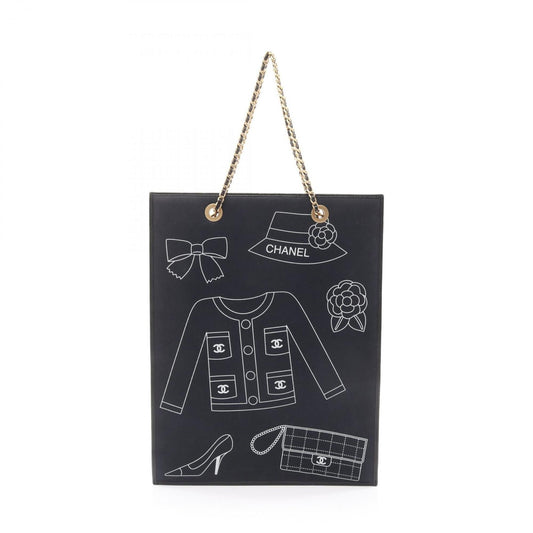 Chanel Black Navy White Canvas Leather Tote Bag (Pre-Owned)