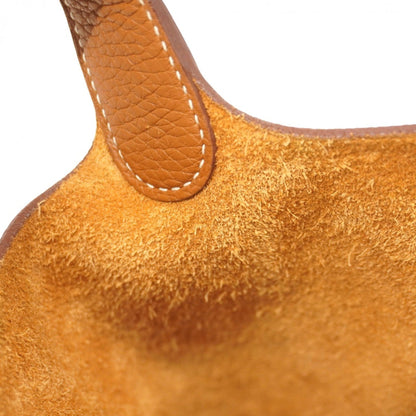 Hermes Gold Taurillon Clemence Leather Handbag (Pre-Owned)