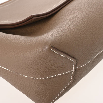 Hermes Etoupe Gray Taurillon Clemence Leather Tote Bag (Pre-Owned)