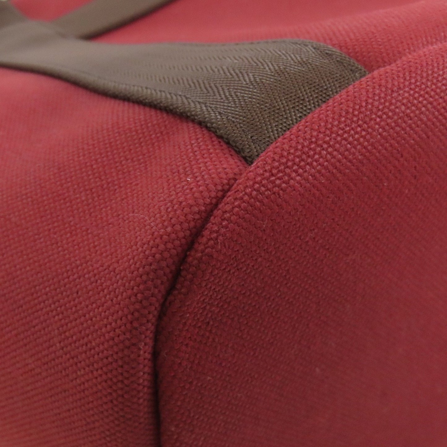 Hermes Bordeaux Brown Canvas Tote Bag (Pre-Owned)