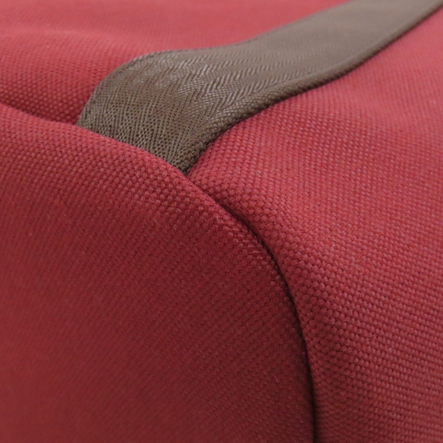 Hermes Bordeaux Brown Canvas Tote Bag (Pre-Owned)