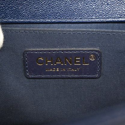 Chanel Navy Grained Calfskin Shoulder Bag (Pre-Owned)