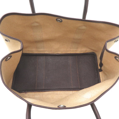 Hermes Brown White Leather Tote Bag (Pre-Owned)