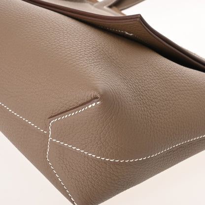 Hermes Etoupe Gray Taurillon Clemence Leather Tote Bag (Pre-Owned)