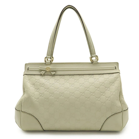 Gucci Ivory Leather Handbag Shoulder Bag Tote Bag (Pre-Owned)