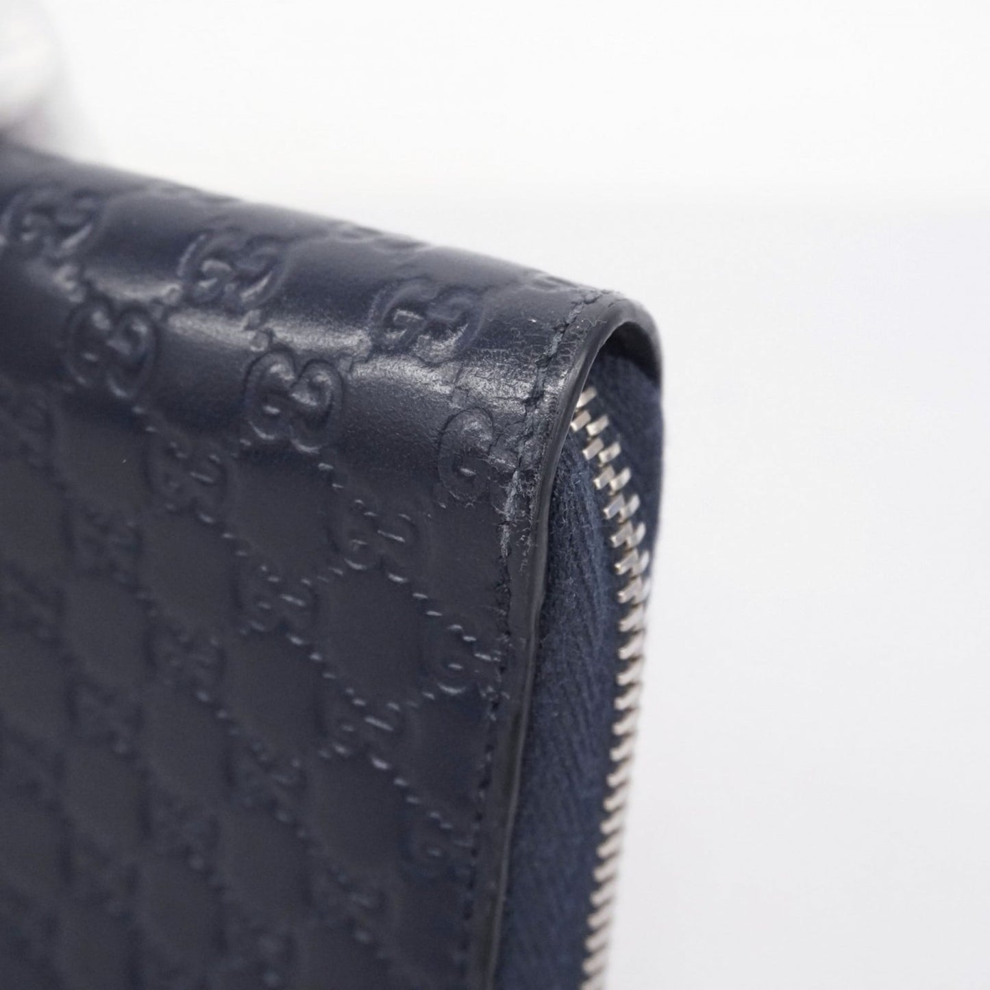 Gucci Navy Leather Long Wallet (Bi-Fold) (Pre-Owned)