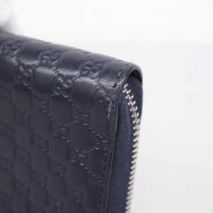 Gucci Navy Leather Long Wallet (Bi-Fold) (Pre-Owned)