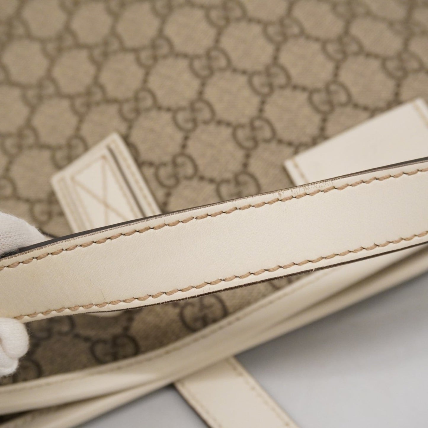 Gucci Brown White Pvc Tote Bag (Pre-Owned)