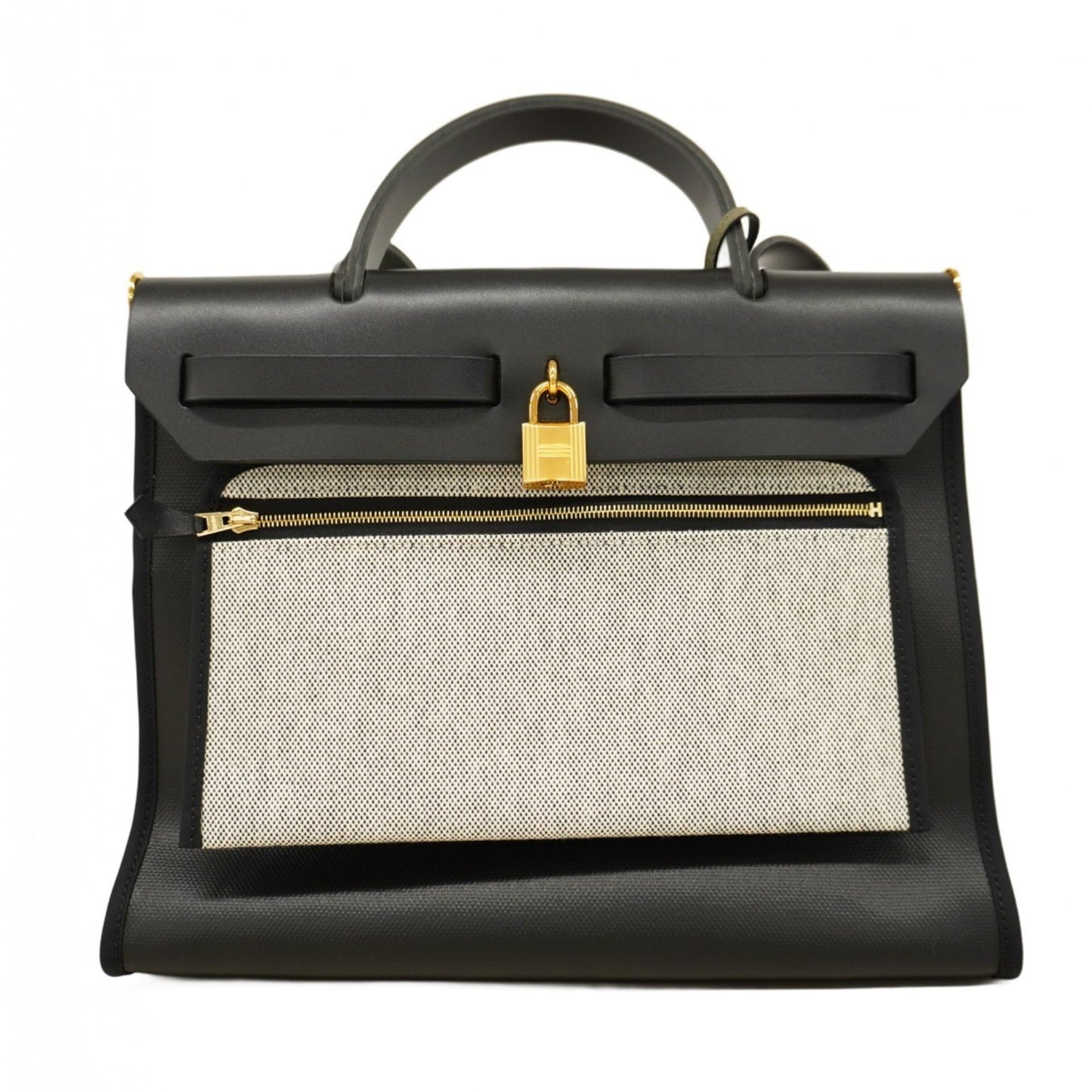 Hermes Black Toile H Handbag (Pre-Owned)