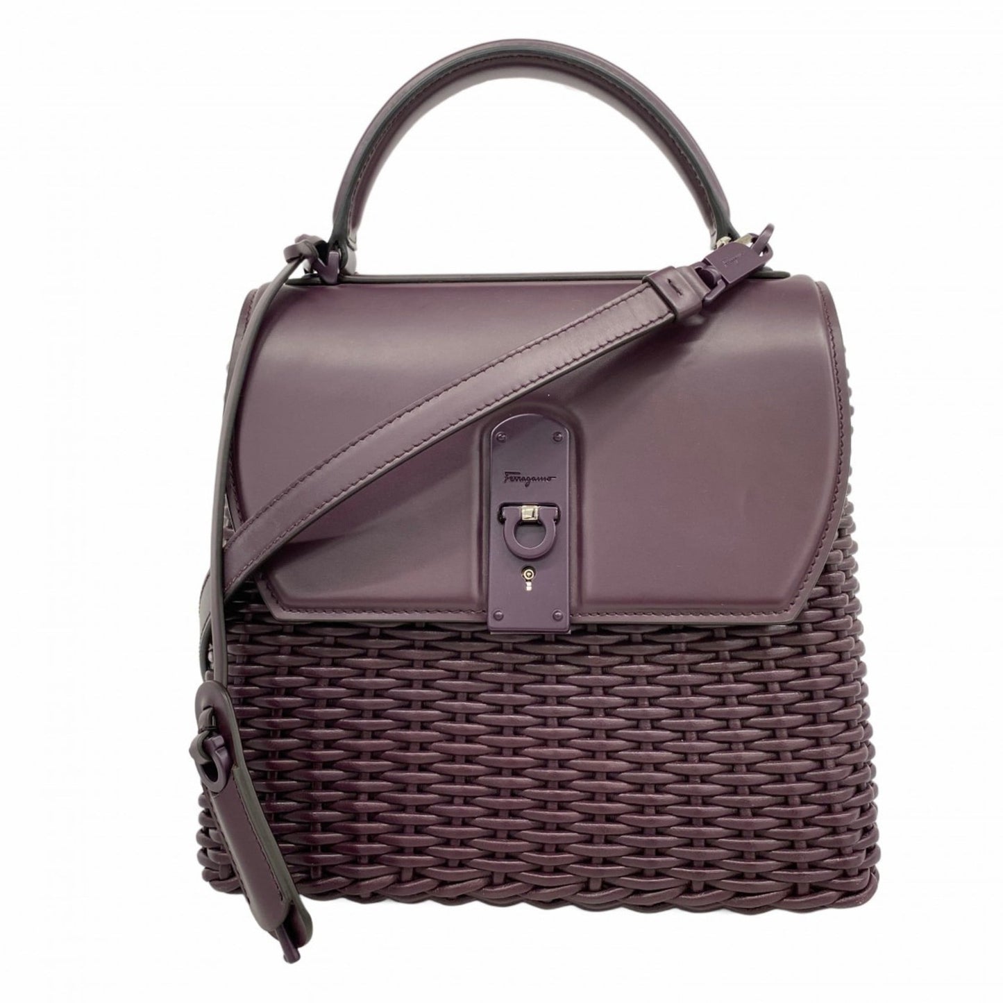 Salvatore Ferragamo Purple Leather Handbag (Pre-Owned)