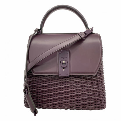 Salvatore Ferragamo Purple Leather Handbag (Pre-Owned)