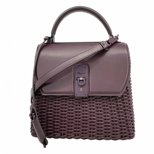 Salvatore Ferragamo Purple Leather Handbag (Pre-Owned)