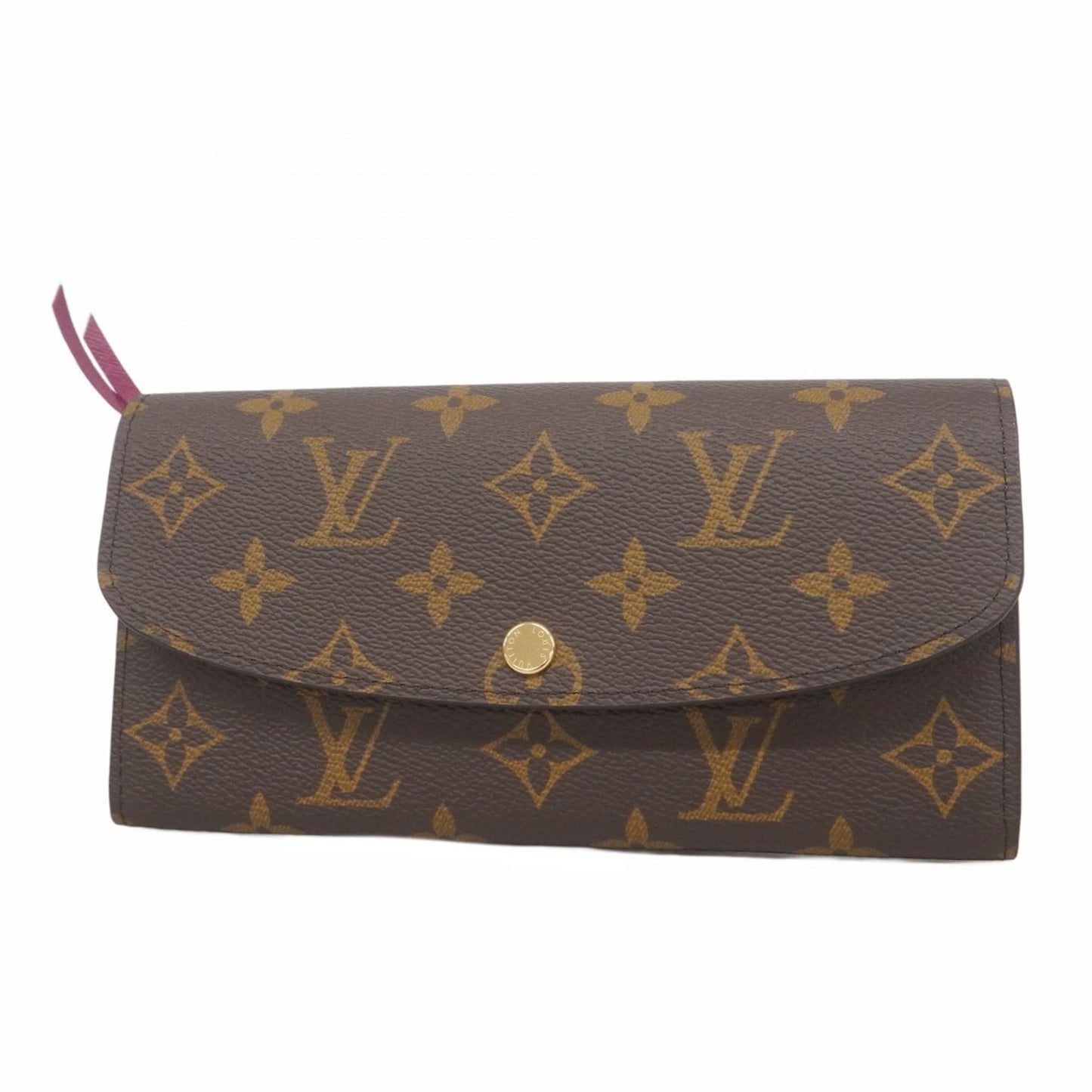 Louis Vuitton Brown Fuchsia Long Wallet (Bi-Fold) (Pre-Owned)