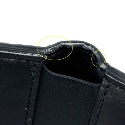 Louis Vuitton Black Noir Leather Long Wallet (Bi-Fold) (Pre-Owned)