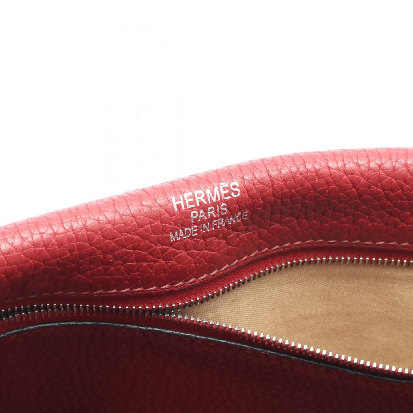 Hermes Red Color Rouge Garance Taurillon Clemence Leather Shoulder Bag (Pre-Owned)