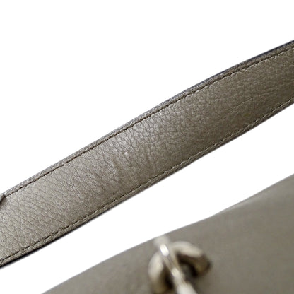 Gucci Bronze Metallic Gray Leather Shoulder Bag (Pre-Owned)