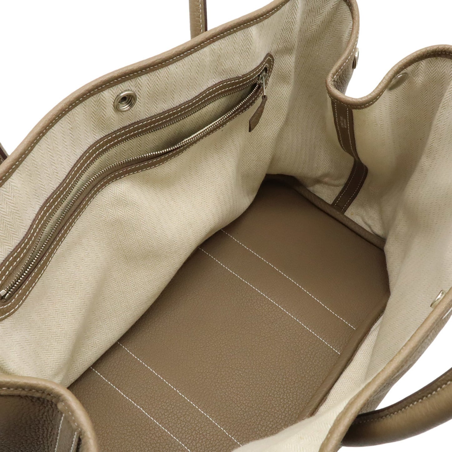 Hermes Garden Etoupe Gray Negonda Leather Handbag Tote Bag (Pre-Owned)