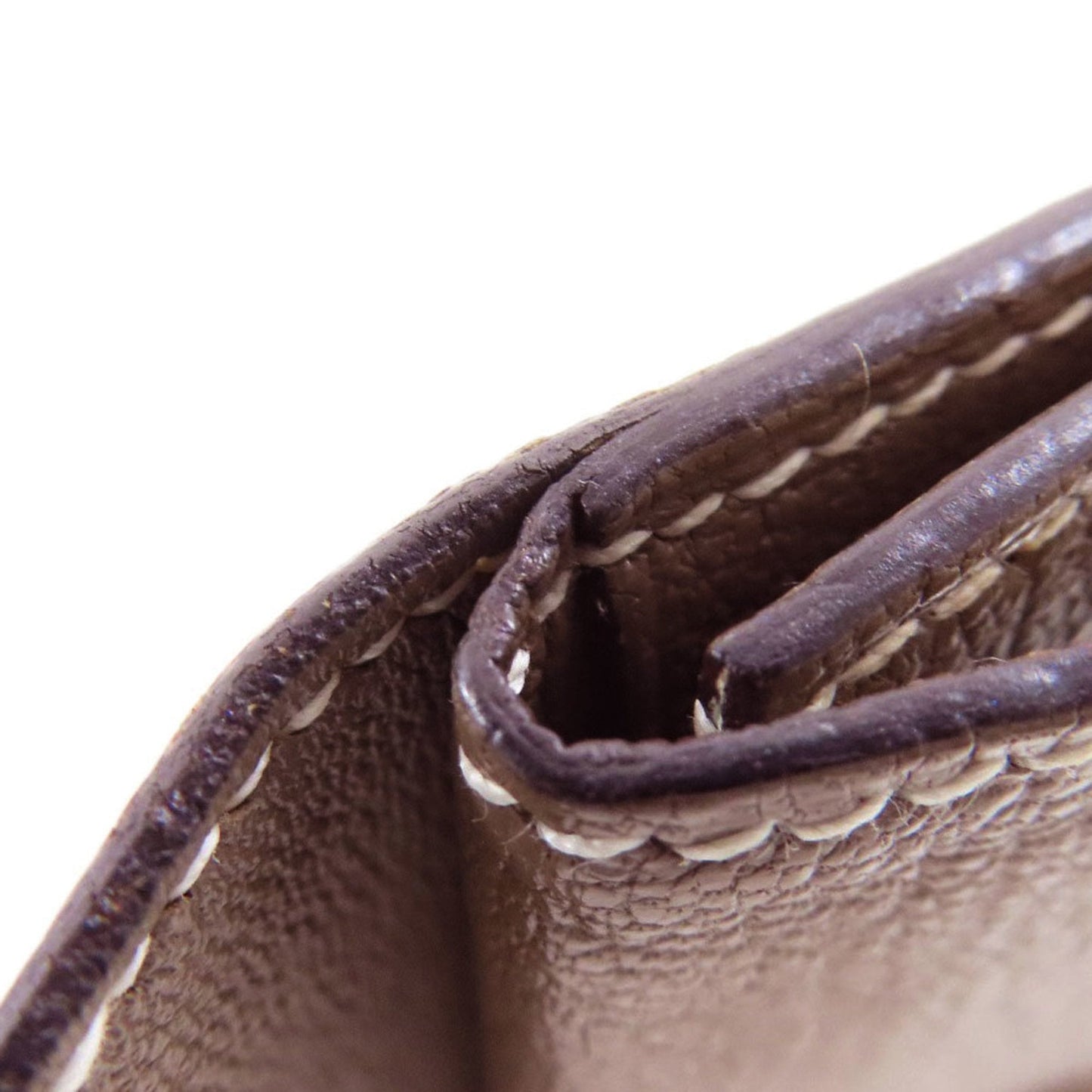 Hermes Etoupe Gray Chevre Leather Coin Purse/Coin Case (Pre-Owned)