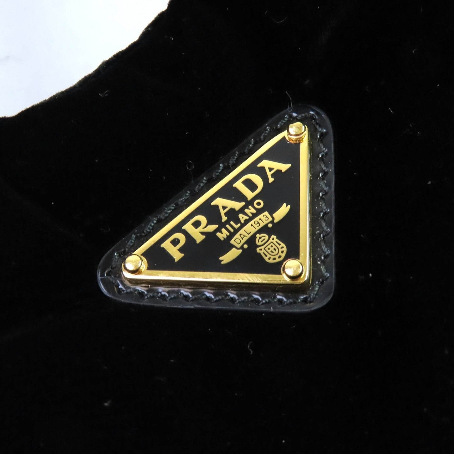 Prada Black Velvet Handbag Shoulder Bag (Pre-Owned)